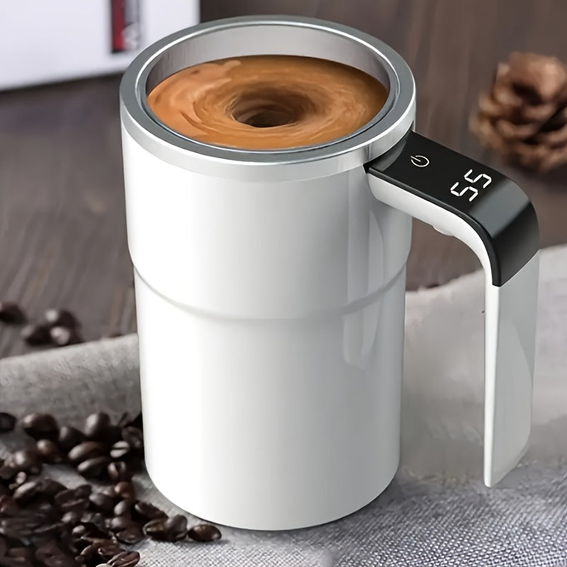 Portable Magnetic USB Rechargeable Self-Stirring Coffee Mug with Smart Temperature Display for Home & Office